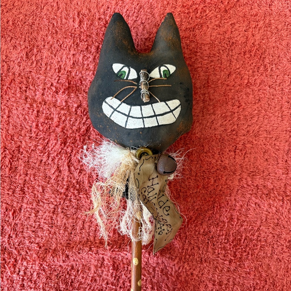 HANDMADE Black Cat Decorative Stick